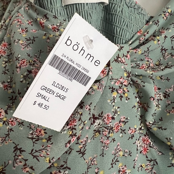 Bohme Green Floral Midi Dress - Picture 5 of 5